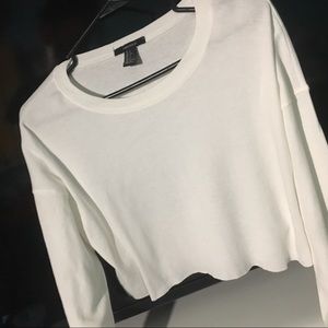 White crop long sleeve